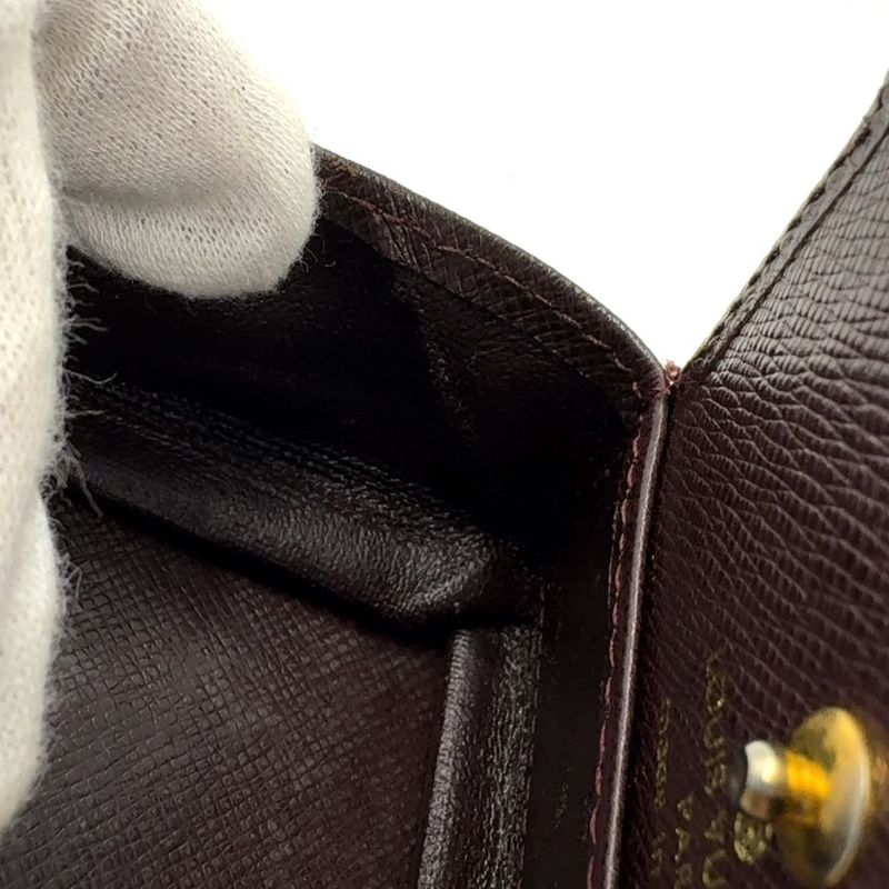 Louis Vuitton Portomone Boite Coin Purse Blurred Serial Leather X Box Calf Dark