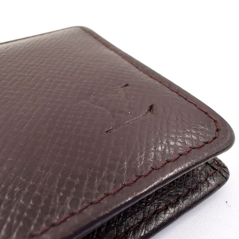 Louis Vuitton Portomone Boite Coin Purse Blurred Serial Leather X Box Calf Dark