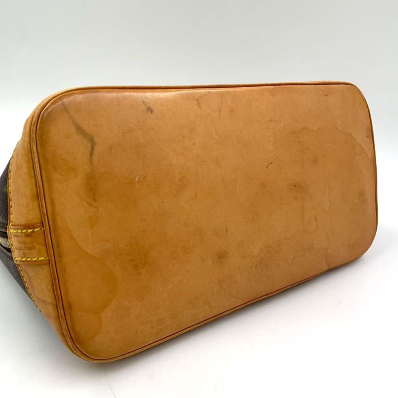 Louis Vuitton Alma PM Monogram Leather × PVC Brown Handbag Gold M51130