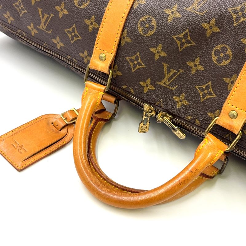 Louis Vuitton Keepall Bandoliere 60 Monogram Leather × PVC Brown Boston Bag