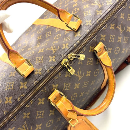 Louis Vuitton Keepall Bandoliere 60 Monogram Leather × PVC Brown Boston Bag
