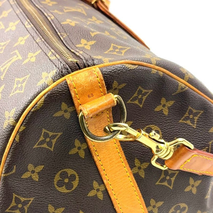 Louis Vuitton Keepall Bandoliere 60 Monogram Leather × PVC Brown Boston Bag