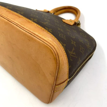Louis Vuitton Alma PM Monogram Leather × PVC Brown Handbag Gold M51130