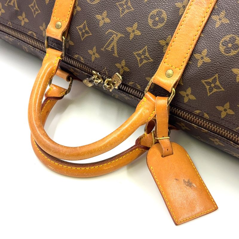 Louis Vuitton Keepall Bandoliere 60 Monogram Leather × PVC Brown Boston Bag