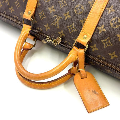 Louis Vuitton Keepall Bandoliere 60 Monogram Leather × PVC Brown Boston Bag