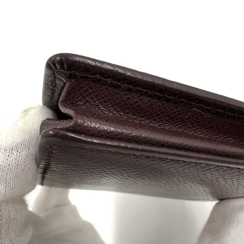 Louis Vuitton Portomone Boite Coin Purse Blurred Serial Leather X Box Calf Dark