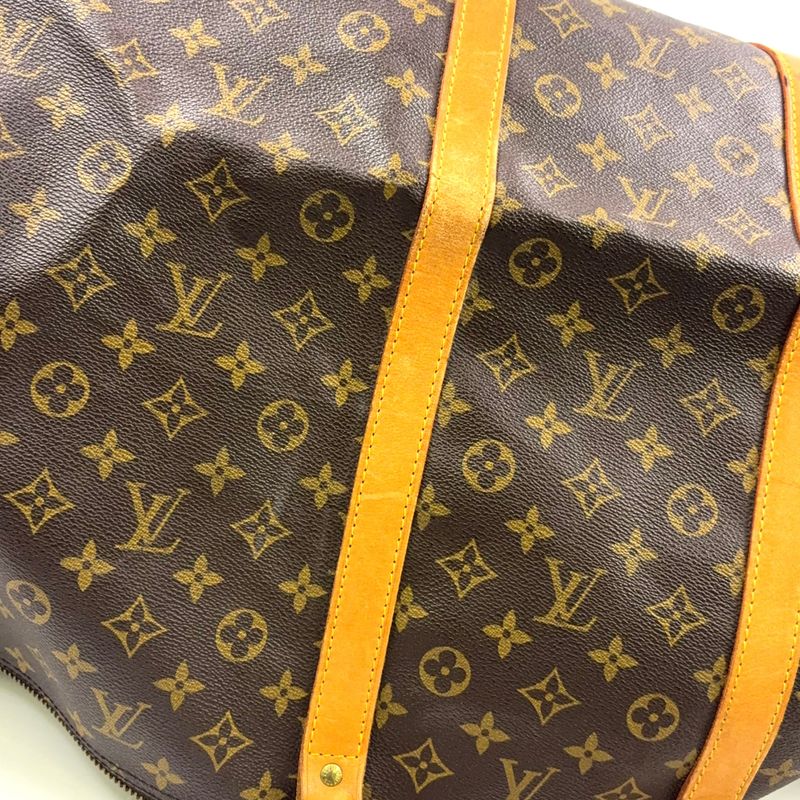 Louis Vuitton Keepall Bandoliere 60 Monogram Leather × PVC Brown Boston Bag