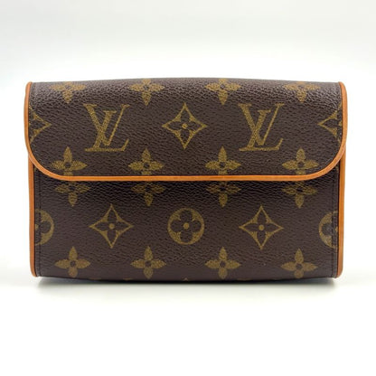Louis Vuitton Pochette Twin PM Monogram XS Leather ×pvc Brown Shoulder Bag Gold