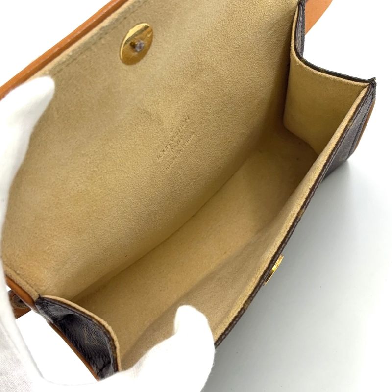 Louis Vuitton Pochette Twin PM Monogram XS Leather ×pvc Brown Shoulder Bag Gold