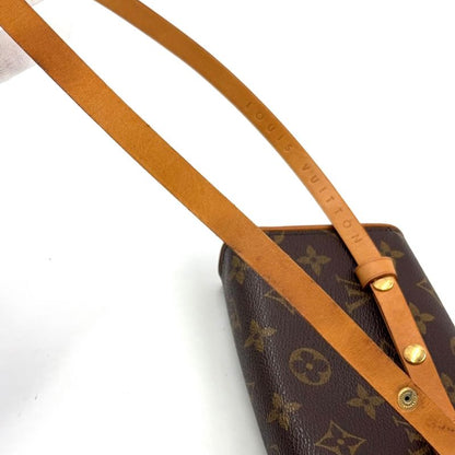 Louis Vuitton Pochette Twin PM Monogram XS Leather ×pvc Brown Shoulder Bag Gold