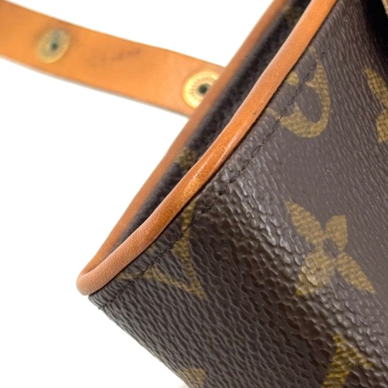 Louis Vuitton Pochette Twin PM Monogram XS Leather ×pvc Brown Shoulder Bag Gold