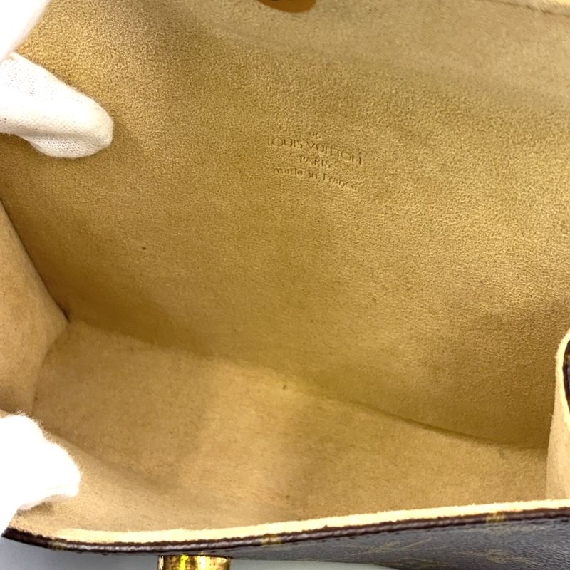 Louis Vuitton Pochette Twin PM Monogram XS Leather ×pvc Brown Shoulder Bag Gold