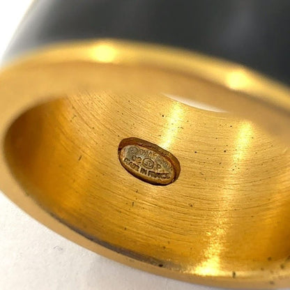 Chanel Coco Mark Heart 02 P Metal Gold X Black Ring A18714