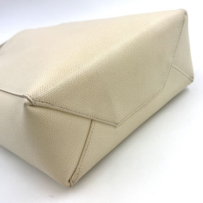 Celine Vertical Cabas 2way Shoulder Leather Off-White Handbag Gold