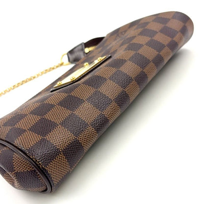 Louis Vuitton Eva Damier Ebene Damier Ebene Leather ×pvc Brown Chain Shoulder