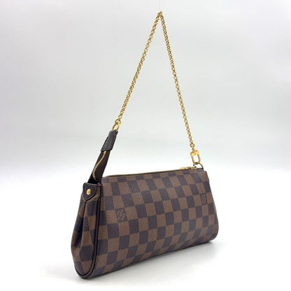 Louis Vuitton Eva Damier Ebene Damier Ebene Leather ×pvc Brown Chain Shoulder