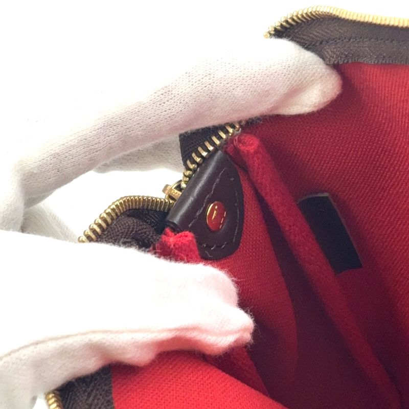 Louis Vuitton Eva Damier Ebene Damier Ebene Leather ×pvc Brown Chain Shoulder