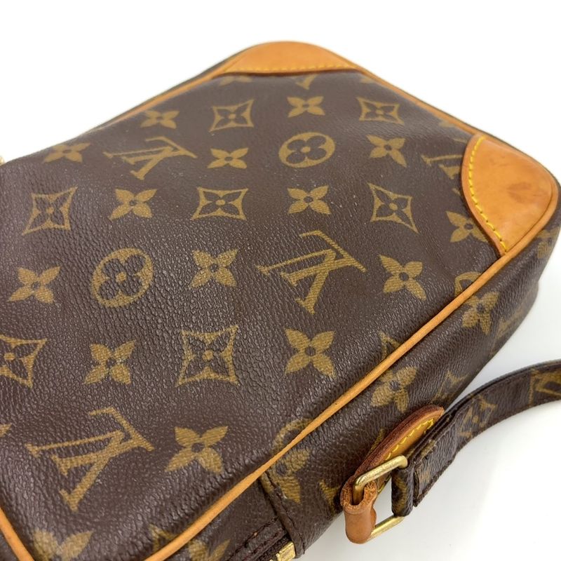 Louis Vuitton Danube Monogram Leather ×pvc Brown Shoulder Bag Gold M45266