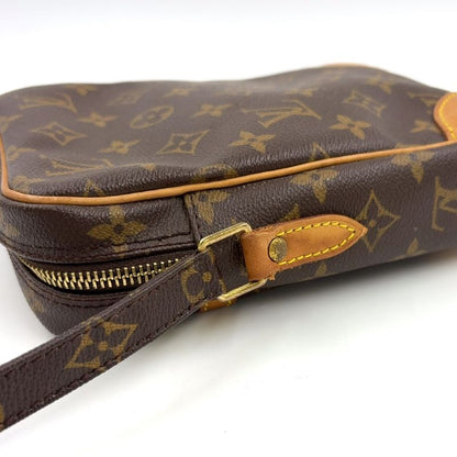 Louis Vuitton Danube Monogram Leather ×pvc Brown Shoulder Bag Gold M45266