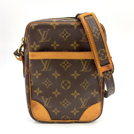 Louis Vuitton Danube Monogram Leather ×pvc Brown Shoulder Bag Gold M45266