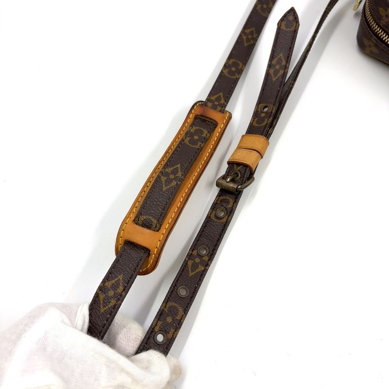 Louis Vuitton Danube Monogram Leather ×pvc Brown Shoulder Bag Gold M45266