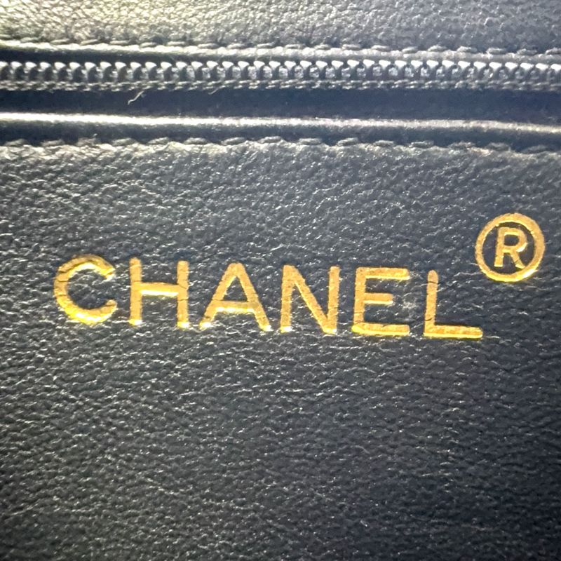 Chanel Matelasse Fringe Serial Number 1 Leather Black Chain Shoulder Bag Gold