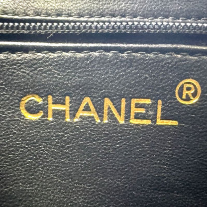 Chanel Matelasse Fringe Serial Number 1 Leather Black Chain Shoulder Bag Gold