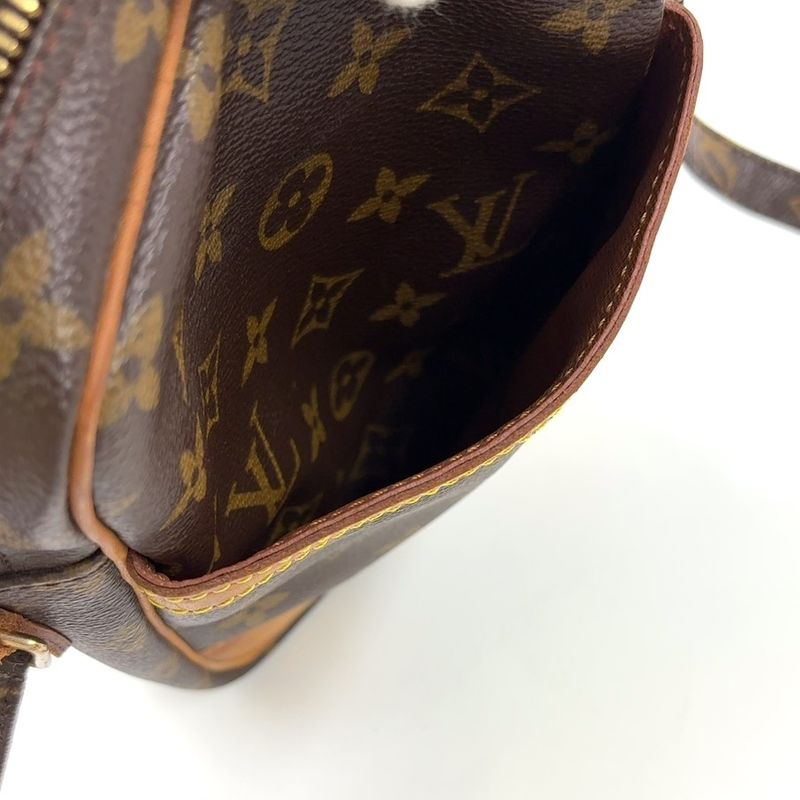 Louis Vuitton Danube Monogram Leather ×pvc Brown Shoulder Bag Gold M45266