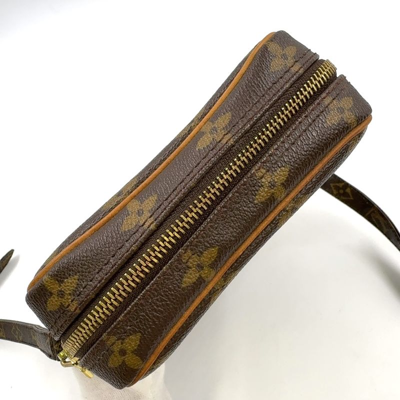 Louis Vuitton Danube Monogram Leather ×pvc Brown Shoulder Bag Gold M45266