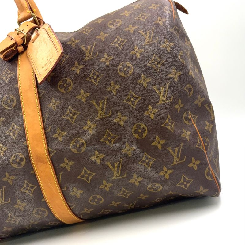 Louis Vuitton Keepall 55 Monogram Leather X PVC Brown Boston Bag Gold M41424