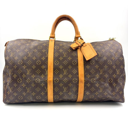 Louis Vuitton Keepall 55 Monogram Leather X PVC Brown Boston Bag Gold M41424