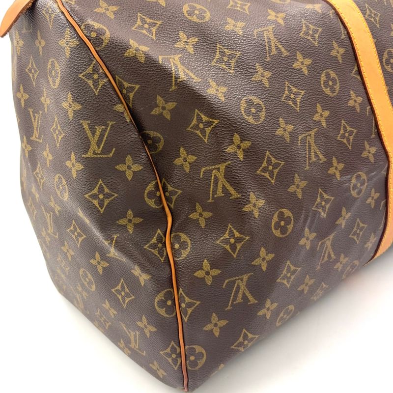 Louis Vuitton Keepall 55 Monogram Leather X PVC Brown Boston Bag Gold M41424