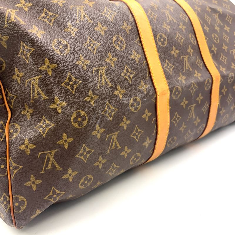 Louis Vuitton Keepall 55 Monogram Leather X PVC Brown Boston Bag Gold M41424