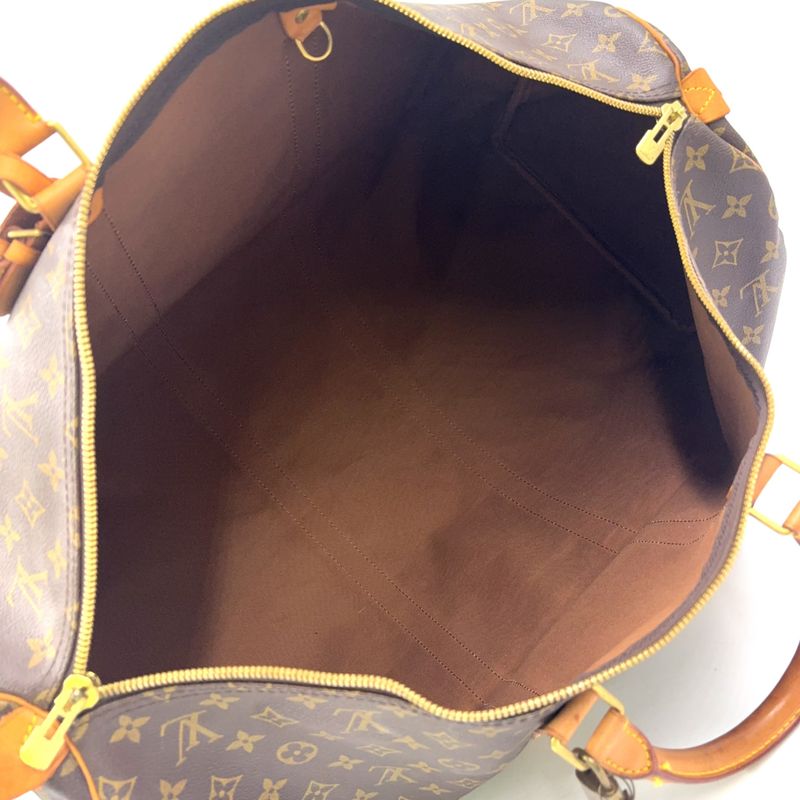 Louis Vuitton Keepall 55 Monogram Leather X PVC Brown Boston Bag Gold M41424