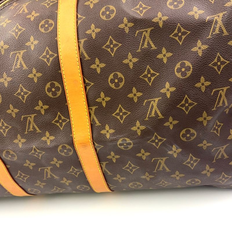 Louis Vuitton Keepall 55 Monogram Leather X PVC Brown Boston Bag Gold M41424