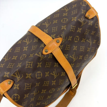 Louis Vuitton Saumur 35 Monogram Leather × PVC Brown Shoulder Bag Gold M42254