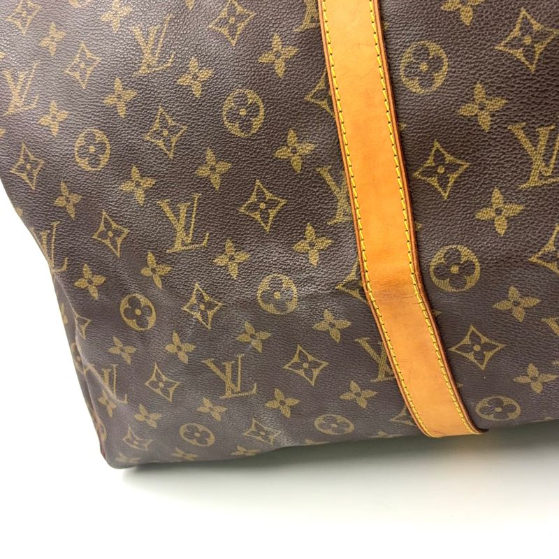 Louis Vuitton Keepall 55 Monogram Leather X PVC Brown Boston Bag Gold M41424