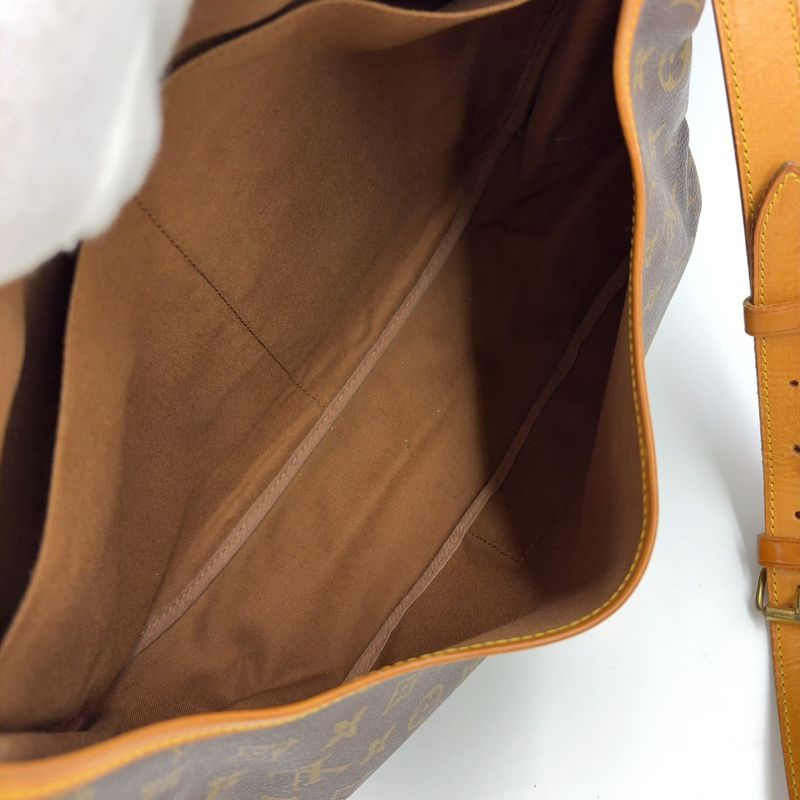 Louis Vuitton Saumur 35 Monogram Leather × PVC Brown Shoulder Bag Gold M42254