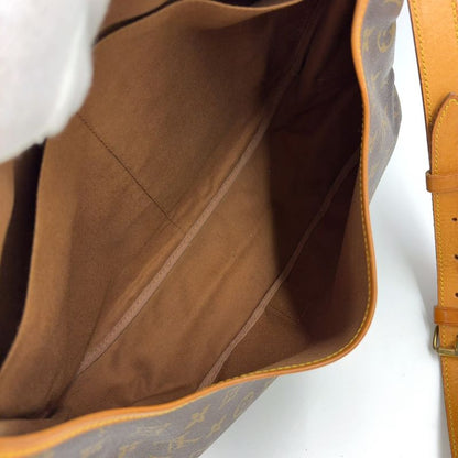 Louis Vuitton Saumur 35 Monogram Leather × PVC Brown Shoulder Bag Gold M42254