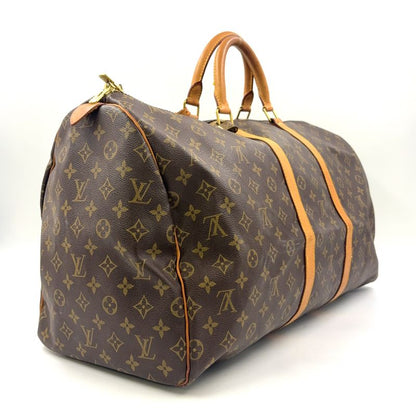 Louis Vuitton Keepall 55 Monogram Leather X PVC Brown Boston Bag Gold M41424