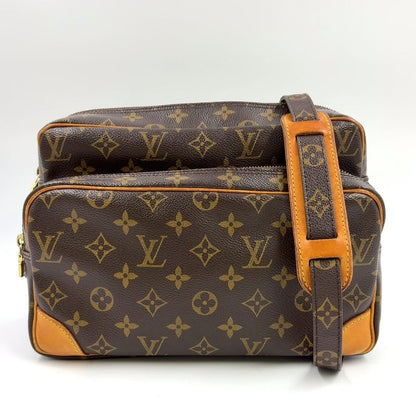 Louis Vuitton Nile Monogram Leather × PVC Brown Shoulder Bag Gold M45244