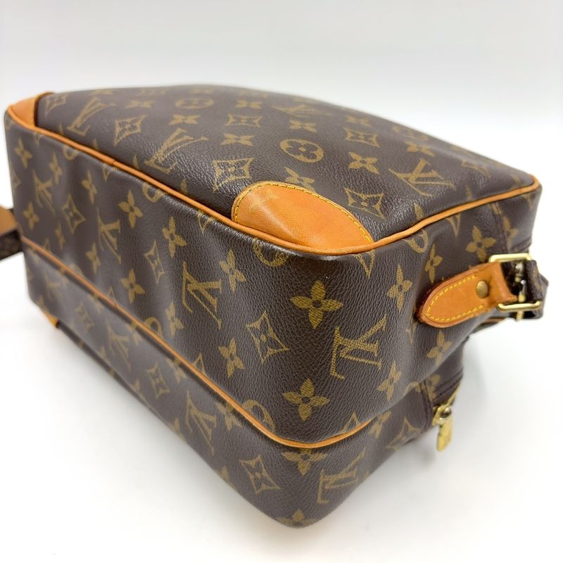 Louis Vuitton Nile Monogram Leather × PVC Brown Shoulder Bag Gold M45244