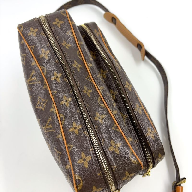 Louis Vuitton Nile Monogram Leather × PVC Brown Shoulder Bag Gold M45244