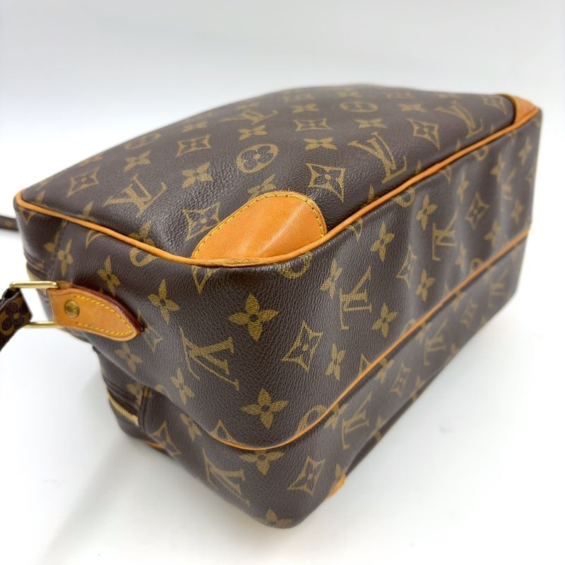Louis Vuitton Nile Monogram Leather × PVC Brown Shoulder Bag Gold M45244
