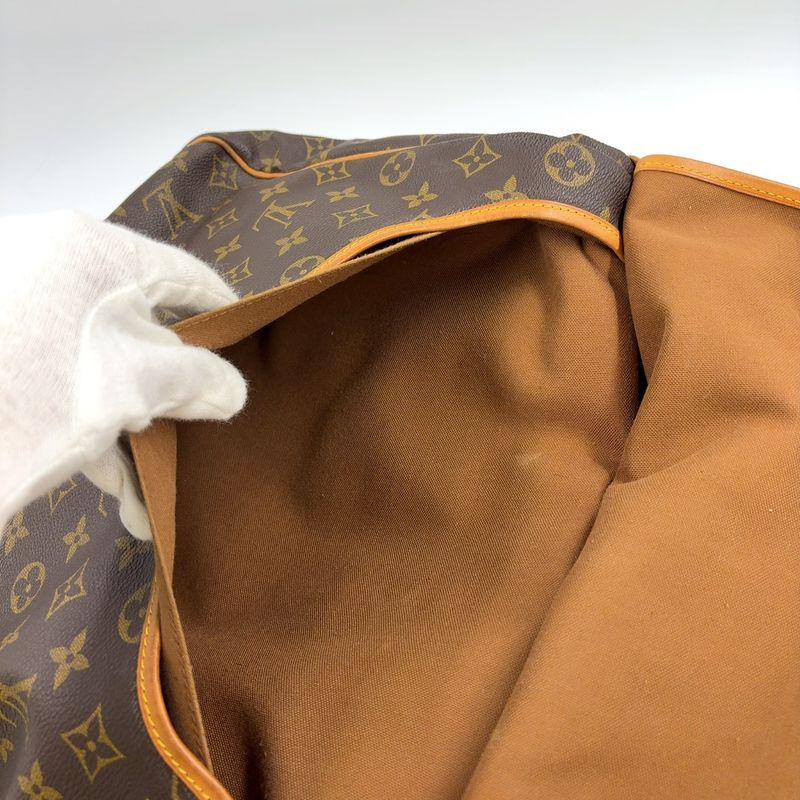 Louis Vuitton Saumur 35 Monogram Leather × PVC Brown Shoulder Bag Gold M42254