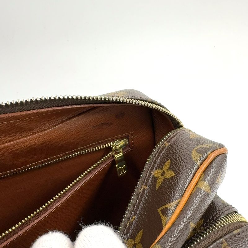 Louis Vuitton Nile Monogram Leather × PVC Brown Shoulder Bag Gold M45244