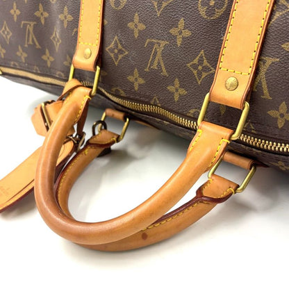 Louis Vuitton Keepall 55 Monogram Leather X PVC Brown Boston Bag Gold M41424