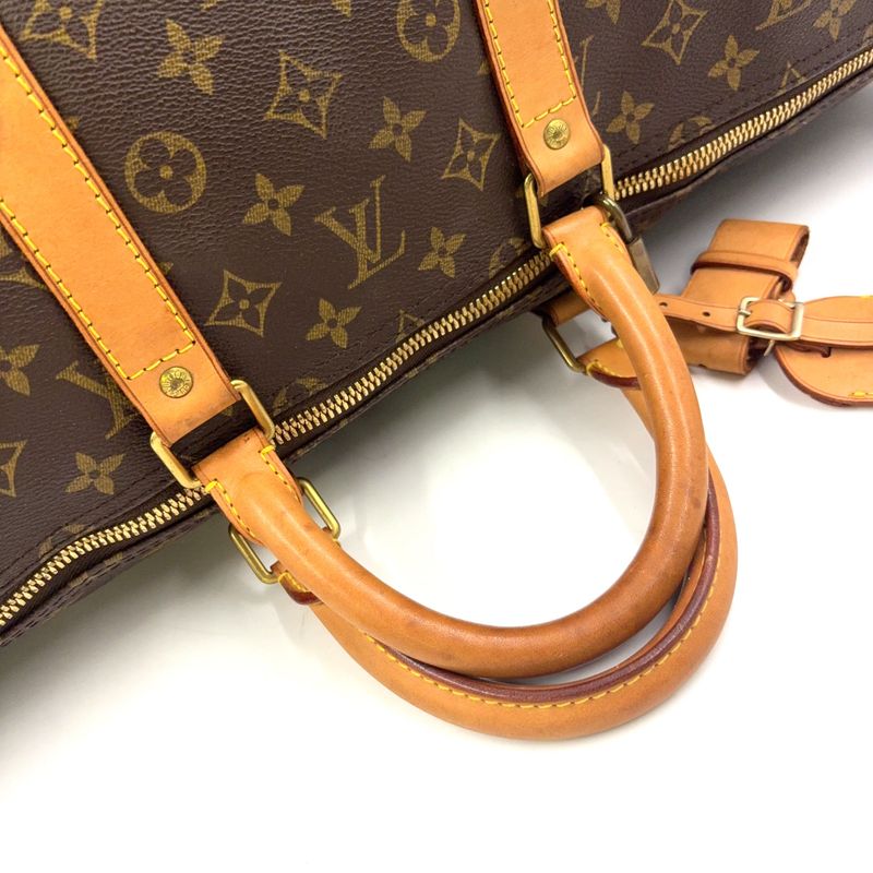 Louis Vuitton Keepall 55 Monogram Leather X PVC Brown Boston Bag Gold M41424