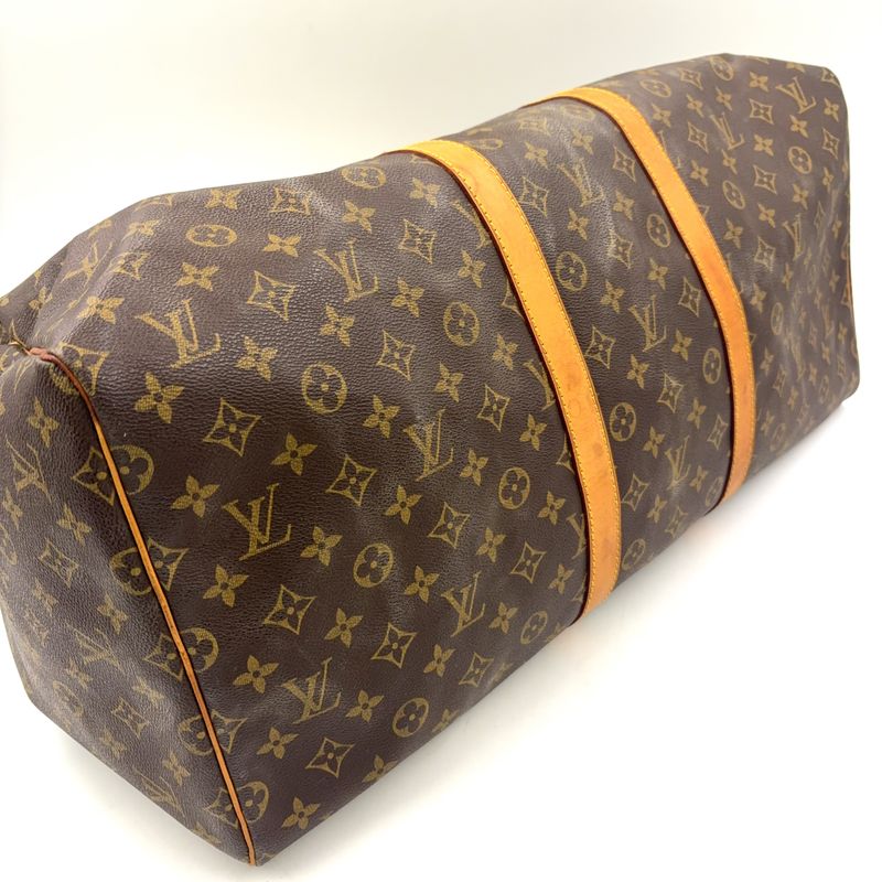 Louis Vuitton Keepall 55 Monogram Leather X PVC Brown Boston Bag Gold M41424