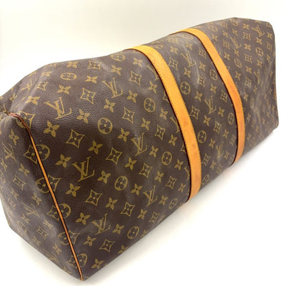 Louis Vuitton Keepall 55 Monogram Leather X PVC Brown Boston Bag Gold M41424